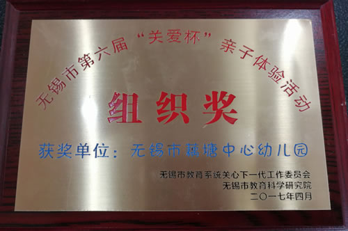 2017年无锡市第六届关爱杯亲子体验活动组织奖